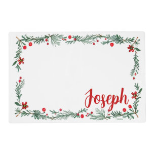 Reversible Noel Floral Christmas Placemat