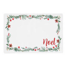 Reversible Noel Floral Christmas Placemat