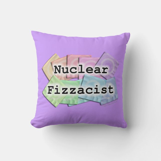 REVERSIBLE Nuclear Fizzacist Bartender American Mo Throw Pillow (Front)