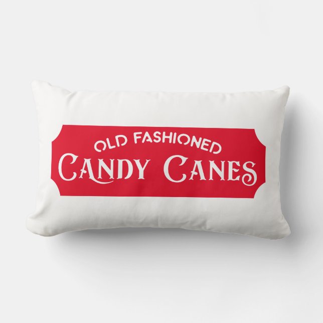 Reversible Old Fashioned Candy Canes  Lumbar Pillow (Front)