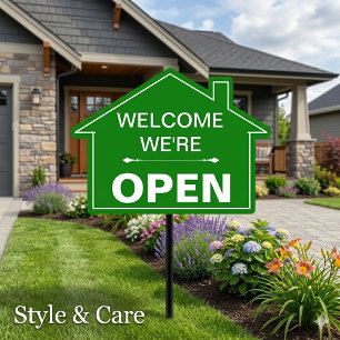 Reversible Open Closed Yard Sign for Home Display