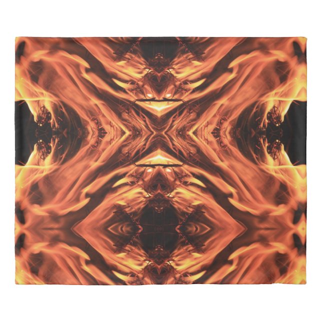 REVERSIBLE! Orange Flaming Fire King Duvet Cover (Front)