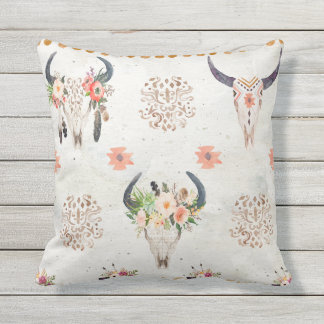 Reversible outdoor pillow, Southwestern style Throw Pillow
