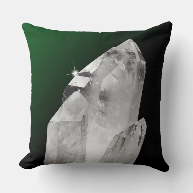 Reversible Picture of Quartz Healing Crystals Throw Pillow (Front)