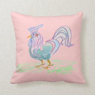 Reversible Pillow - Pastel Rooster/Comic Rooster