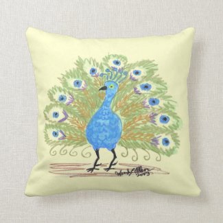 Reversible Pillow - Peacock - Green/Brown