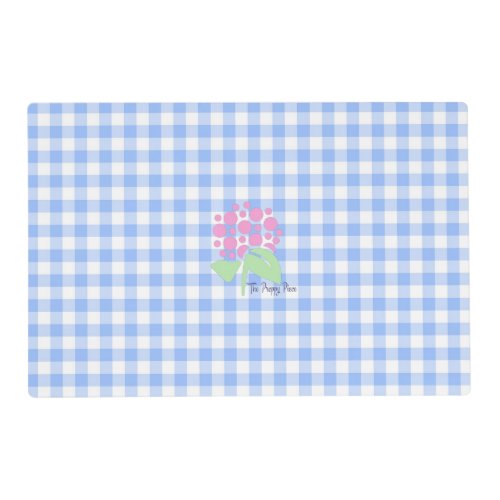 reversible pink and blue gingham placemat