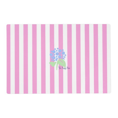 reversible pink and blue stripe placemat