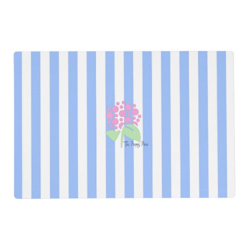 reversible pink and blue stripe placemat