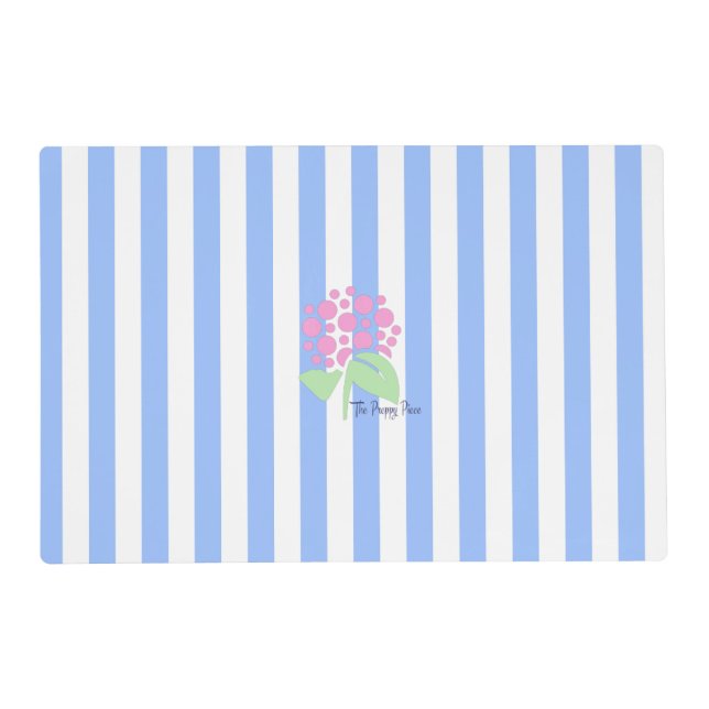 reversible pink and blue stripe placemat (Front)