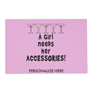 REVERSIBLE PLACEMAT - A GIRL NEEDS HER ACCESSORIES