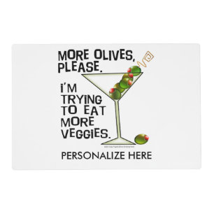REVERSIBLE PLACEMAT - More Olives. Eating Veggies!