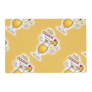 REVERSIBLE PLACEMAT - PINA COLADA RECIPE ART