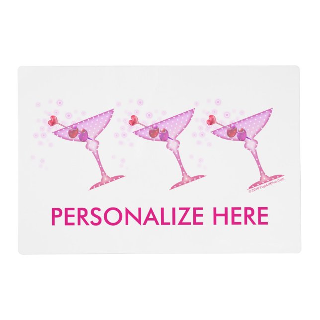 REVERSIBLE PLACEMAT - PINK MARTINI (Front)