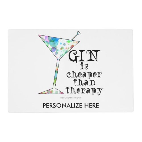 REVERSIBLE PLACEMATS _ GIN IS CHEAPER THAN THERAPY