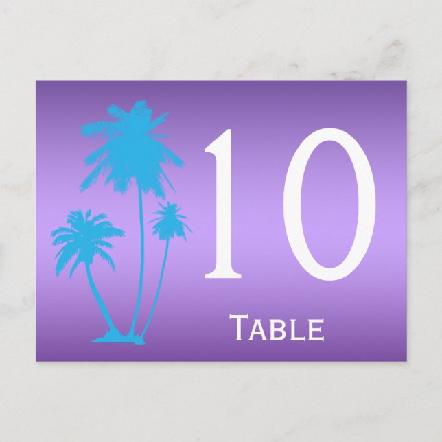 Reversible Purple and Blue Floral Table Number (Front)