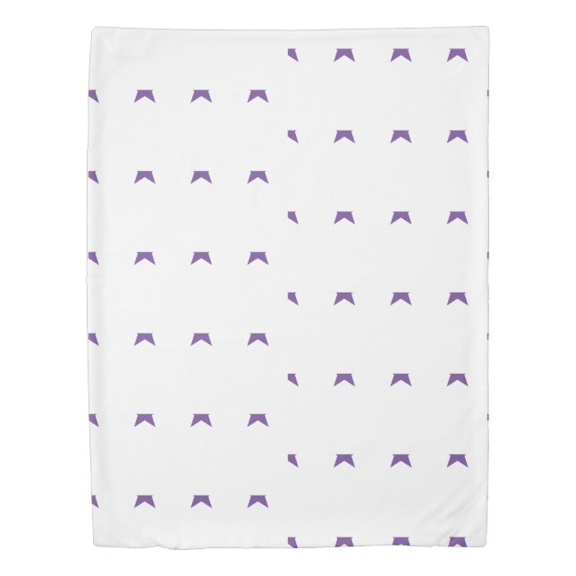 Reversible Purple and White Star Duvet Cover (Front)
