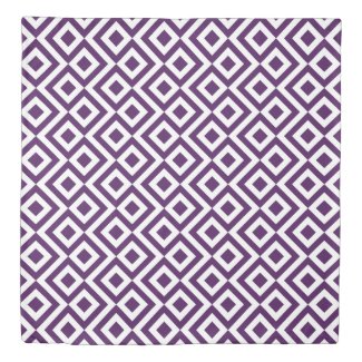 Reversible Purple & White Meander Diamond Zigzags