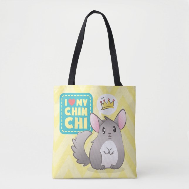 Reversible purse I Love my Chinchi Tote Bag (Front)