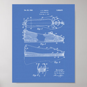 Reversible Shoe 1946 Patent Art Blueprint Poster