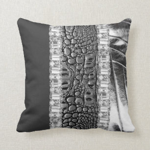 Reversible Silver Metallic Rhinestone Pillow