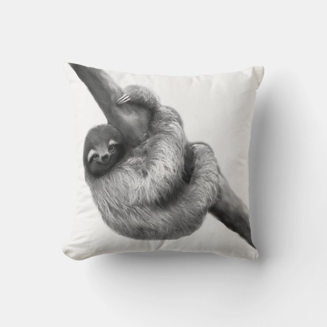 Reversible Skunk and Sloth Pillow (Front)