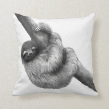 Reversible Skunk and Sloth Pillow