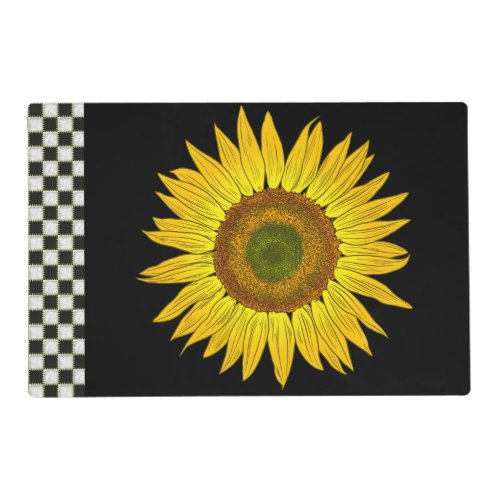 Reversible Sunflower and Checkerboard Placemat