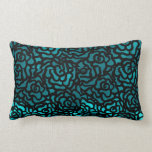 reversible teal and purple throw pillow