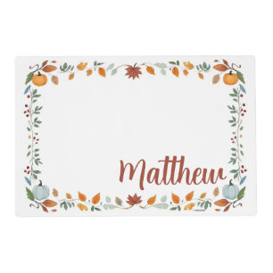 Reversible Thankful Floral Thanksgiving Placemat