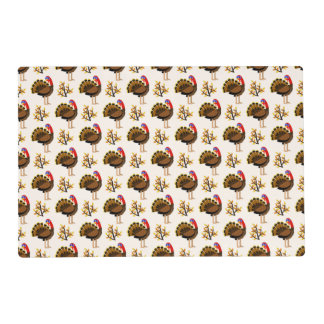 Reversible Thanksgiving and Christmas Laminated  Placemat