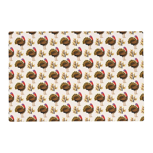 Reversible Thanksgiving and Christmas Laminated  Placemat (Front)