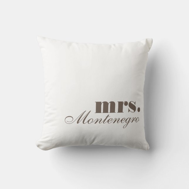 Reversible Throw Pillows Mr. and Mrs. Custom Names (Front)