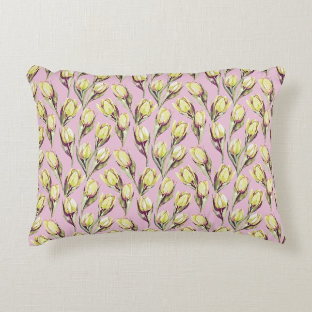 Reversible Tulips Accent Pillow (Front)