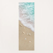 Reversible Turquoise Beach Waves Yoga Mat