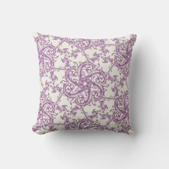 Reversible Vintage Floral Patterns  Throw Pillow by Romanelli at Zazzle