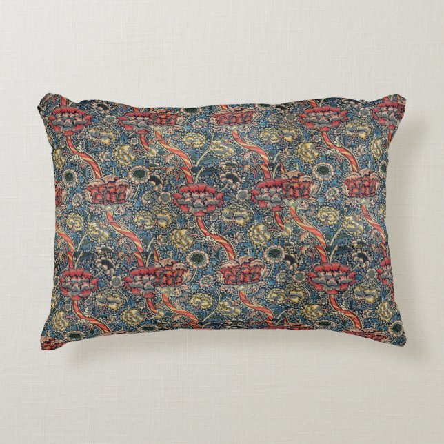 Reversible Vintage William Morris Wandle       Accent Pillow (Front)