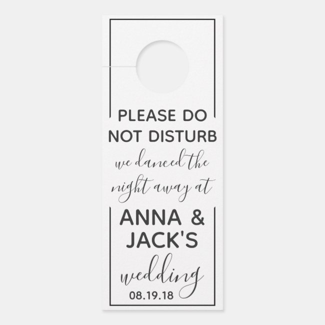 Reversible Welcome & Do Not Disturb Wedding Tag Door Hanger