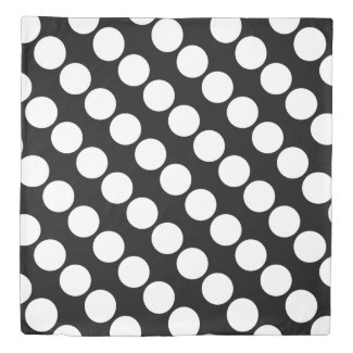 Reversible White Dots on Black/Red Duvet Cover