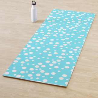 Reversible White Dots on Turquoise, Pink Yoga Mats