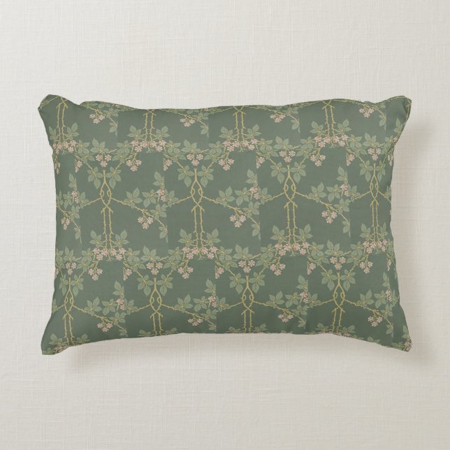 Reversible William Morris Vintage Blackberry   Accent Pillow (Front)