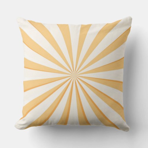 Reversible Yellow Starburst and Polka Dots Throw Pillow