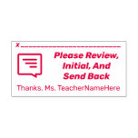 [ Thumbnail: Review and Sign Request and Educator Name Self-Inking Stamp ]