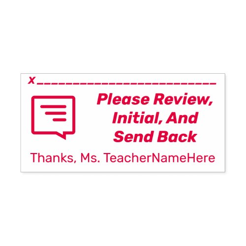 Review and Sign Request and Educator Name Self_inking Stamp