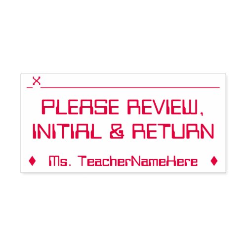 Review and Sign Request  Educator Name Self_inking Stamp
