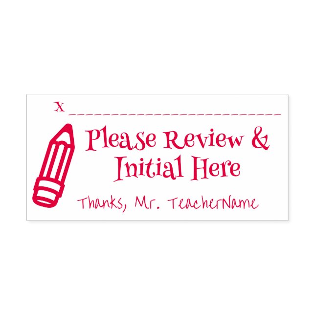 Review and Sign Request + Teacher Name Self-inking Stamp (Design)