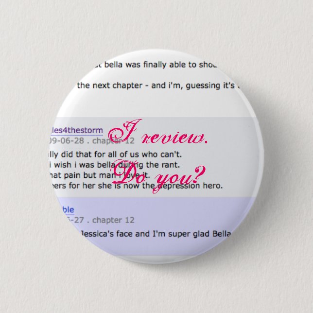 Review Crew Member Pinback Button (Front)