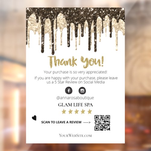 *~* REVIEW QR AP8 GLAM DRIPS . THANK YOU WINDOW CLING