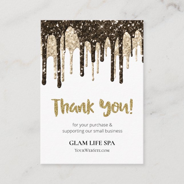 *~* REVIEW QR LOGO AP8 GLAM DRIPS . THANK YOU ENCLOSURE CARD (Front)