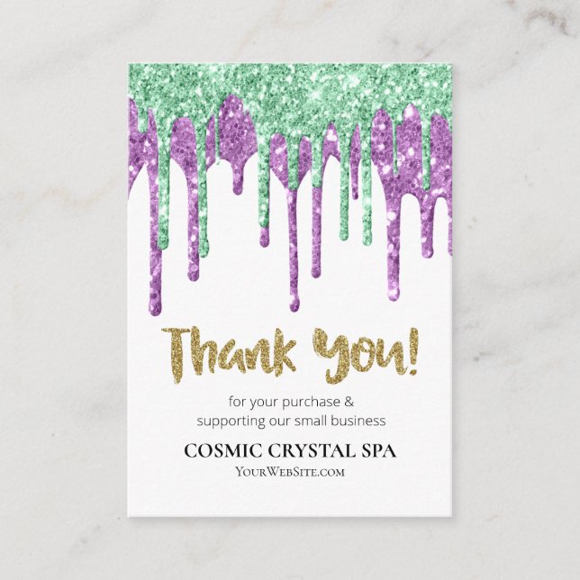 *~* REVIEW QR LOGO AP8 LUXE DRIPS . THANK YOU ENCLOSURE CARD (Front)